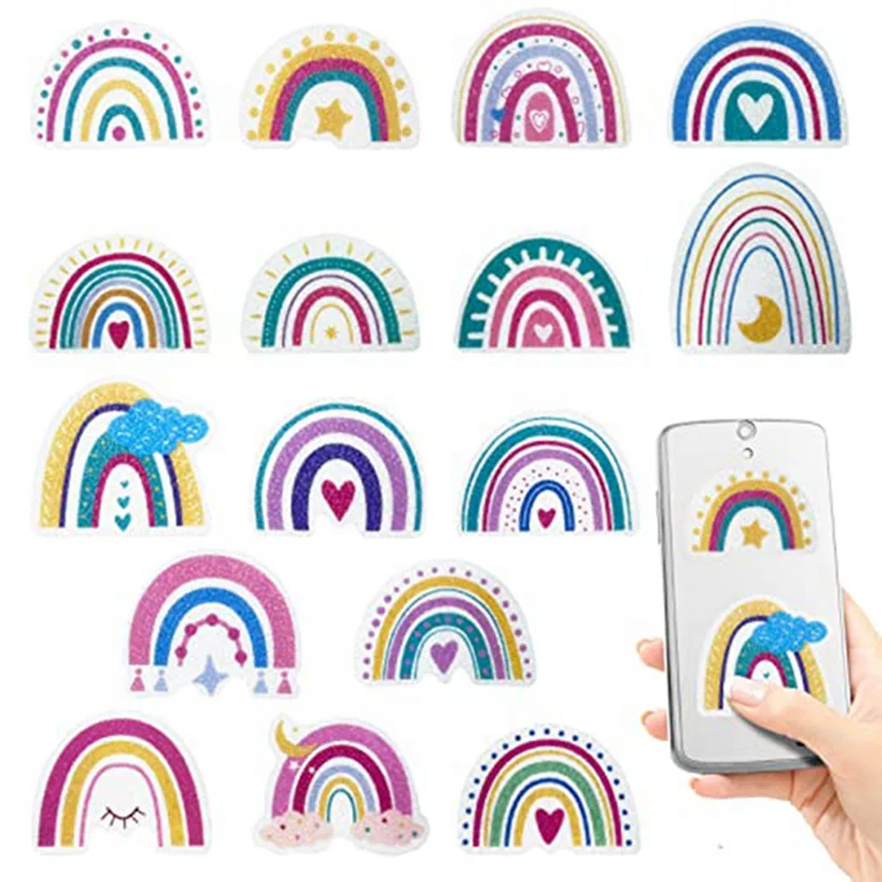 16 PCS Calm Stickers Rainbow Styles Tactile Rough Textured For Anxiety Sensory, Stress Anxiety Relief Items