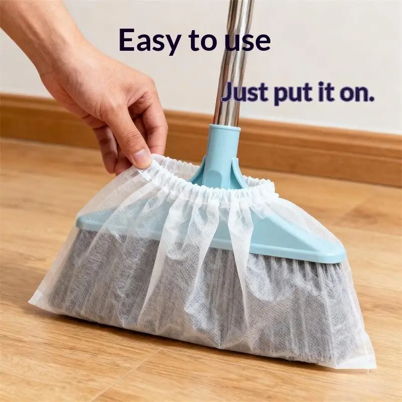 Disposable Mop Replacement Covers 100pcs Electrostatic Non Woven Dust Adsorption Pads for Office Tile Floor Clean