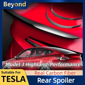 Gerçek Karbon Fiber Arka Spoiler Tesla Model 3 Yayla/Performanslı Arka Bagaj Kanat Yüksek performanslı Sürüm Oto Aksesuarları