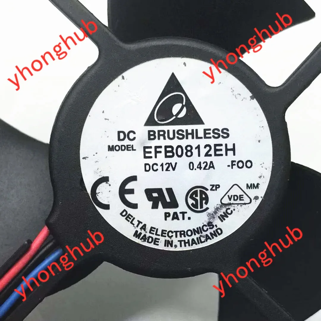 

Delta Electronics EFB0812EH DC 12 В 0,42 А 80x80x25 мм 3-проводной охлаждающий вентилятор для сервера