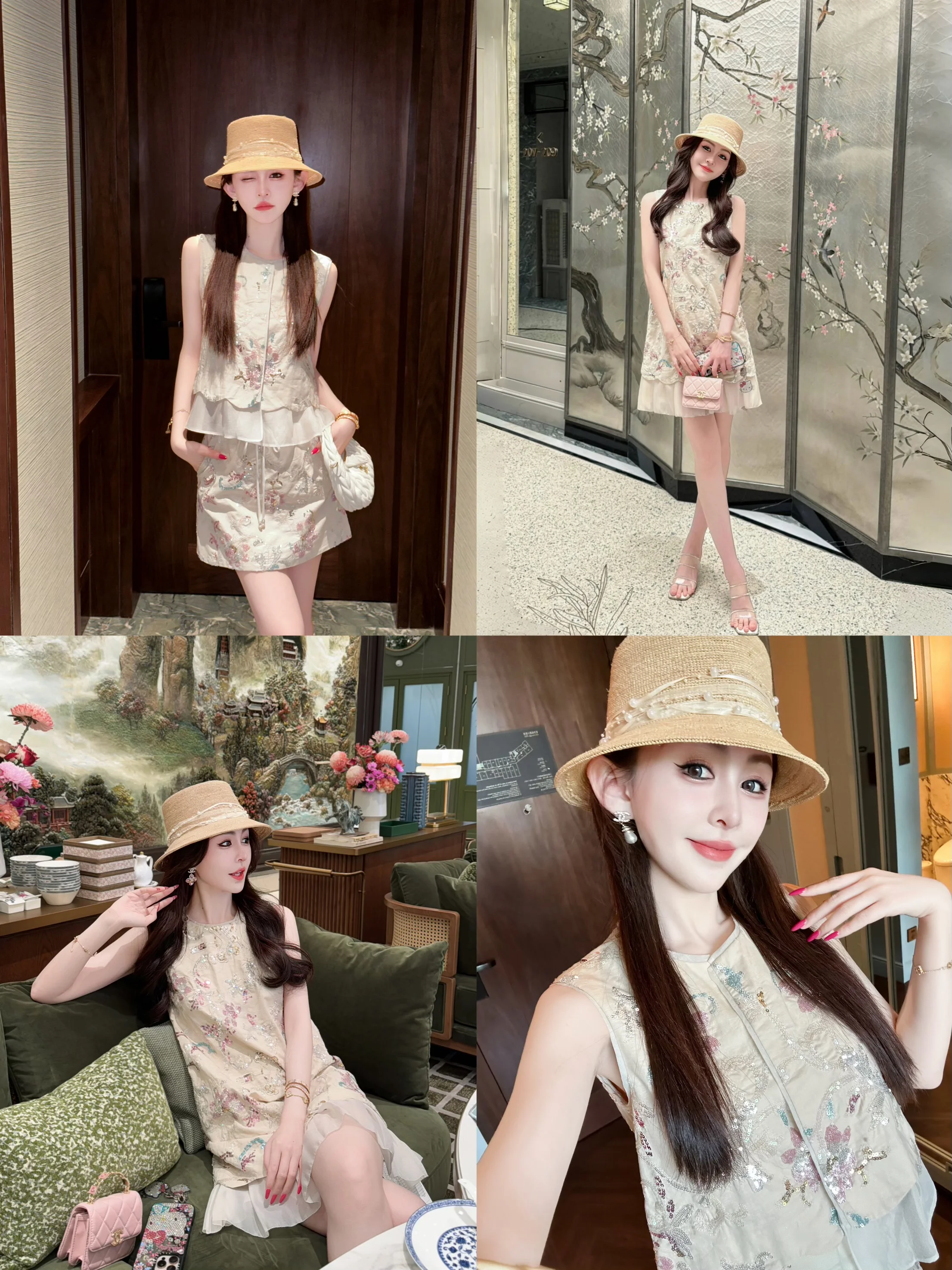 

Heavy Embroidery Cotton Linen round Ne Vest Midi Skirt Dr f-length Skirt Summer Faion Women's Hanfu Traditional Chi...