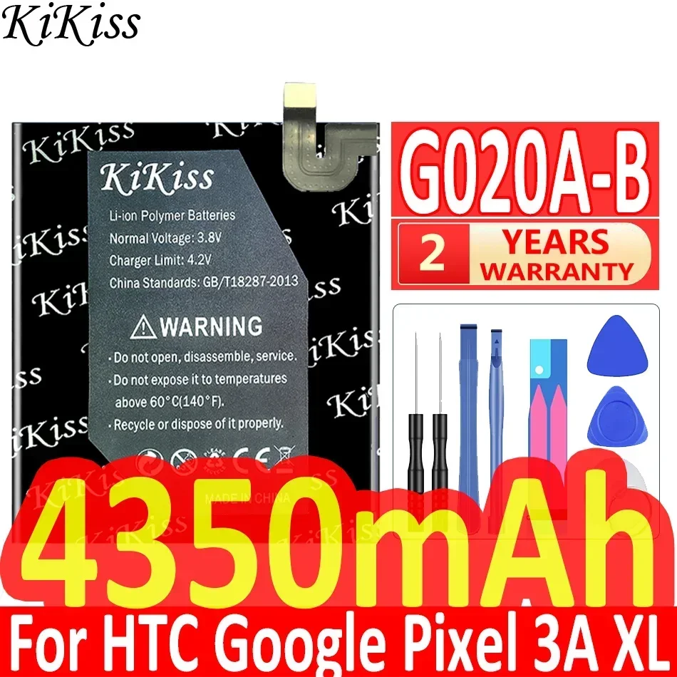 

Мощный аккумулятор KiKiss G020A-B емкостью 4350 мАч для HTC Google Pixel 3A XL