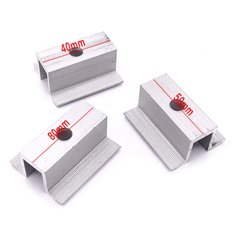 10Pcs/set Solar Middle Clamp PV Fit For Aluminum Alloy Solar Panel Frame Height 25-50mm For Most Frame Modules Accessories