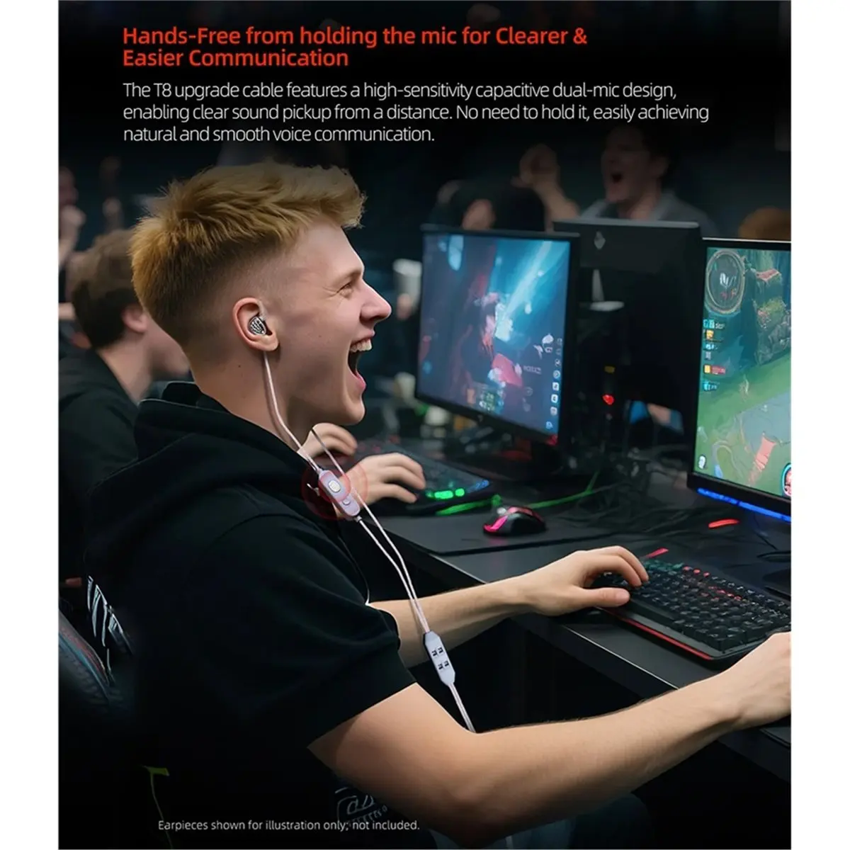 

Кабель обновления T8, 8-ступенчатая электронная настройка, посеребренные кабели обновления T8 3,5 мм, без микрофона