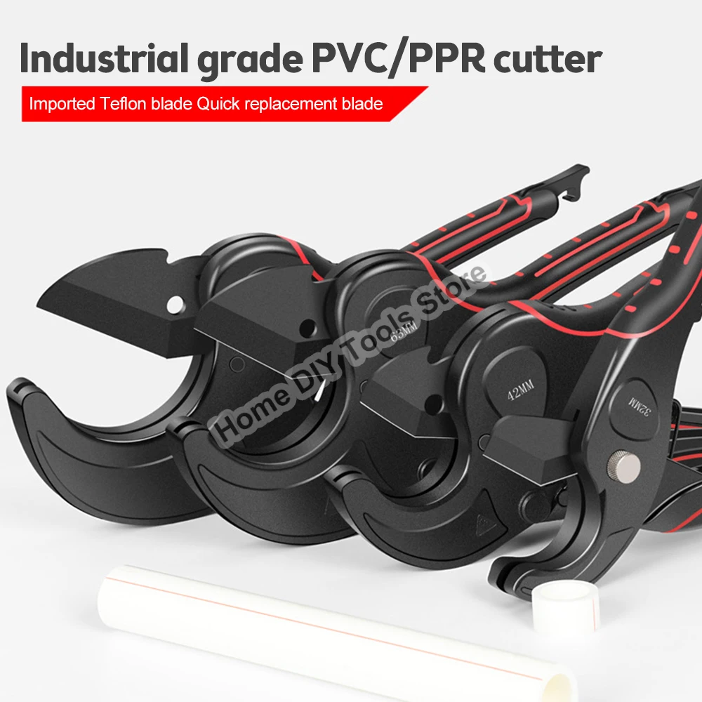 Pipe Cutter 32mm-75mm Aluminum Alloy Body Ratchet Scissors Tube Cutter PVC/PU/PP/PE Hose Cutting Hand Tools