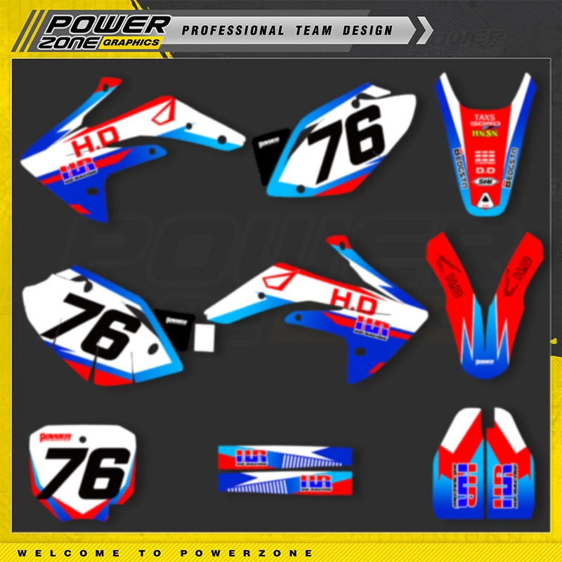 

PowerZone Custom Graphics Backgrounds Decals Stickers For HONDA CRF150R 2020-2007 CRF150cc Motocycle Name Number