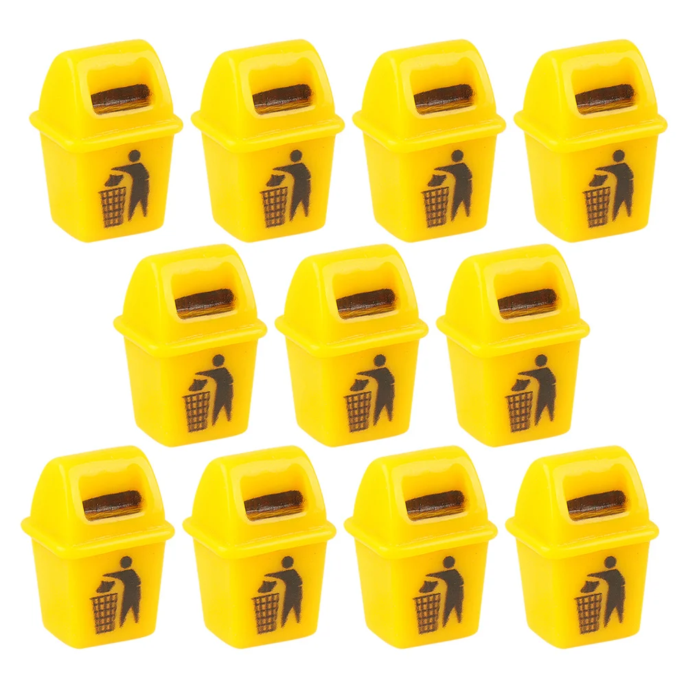 15Pcs Mini Trash Can Wear Resistant Miniature Waste Bin for Mini House Layout Miniature House Accessories Dollhouse Miniatures