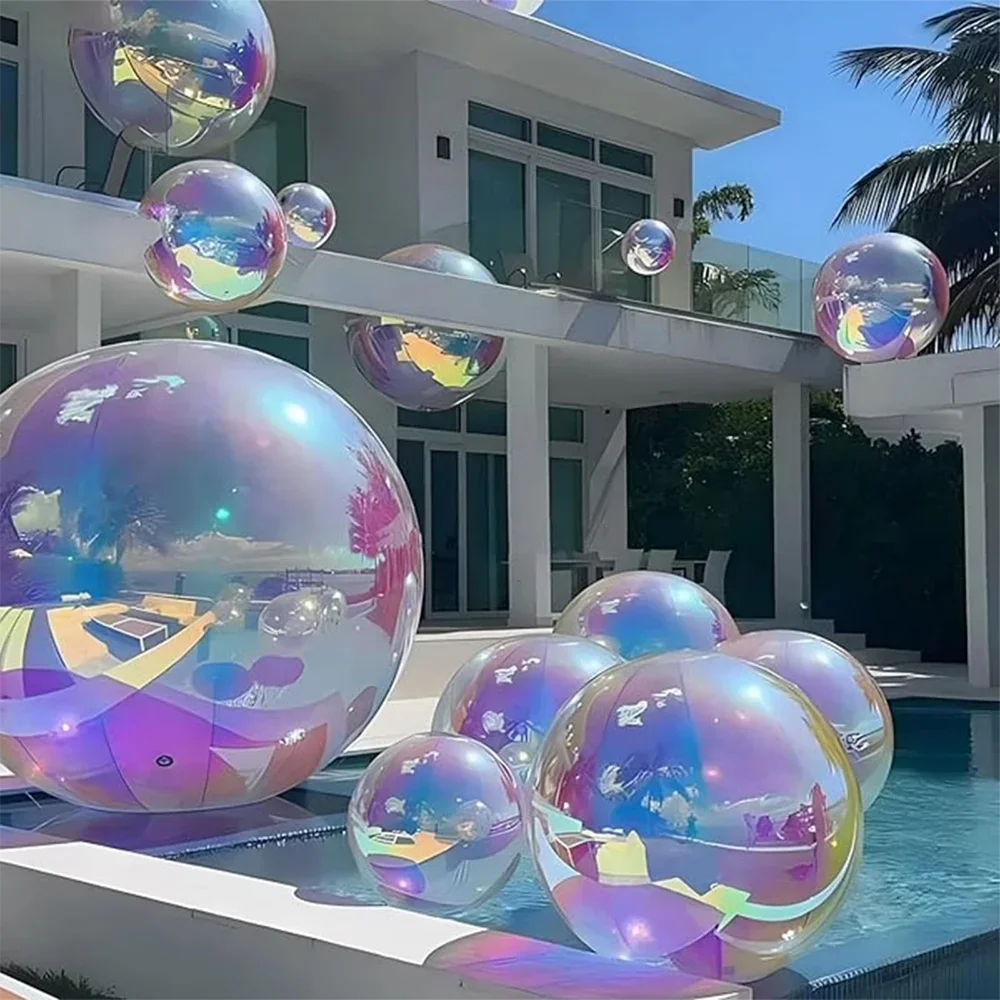 Hanging Inflatable Mirror Ball Sphere Giant Mirror Balloon For Decoration Sealed Gold Silver Blow Up Outdoor Toys