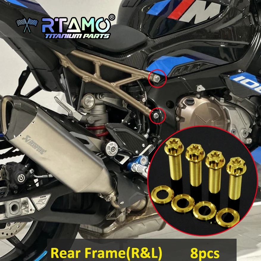 RTAMO Gr5 التيتانيوم دراجة نارية البراغي صالح لسيارات BMW S1000R مغناطيسي مخلب الأنابيب المسمار مسند القدمين الإطار الخلفي Swingarm الجوز تعديل