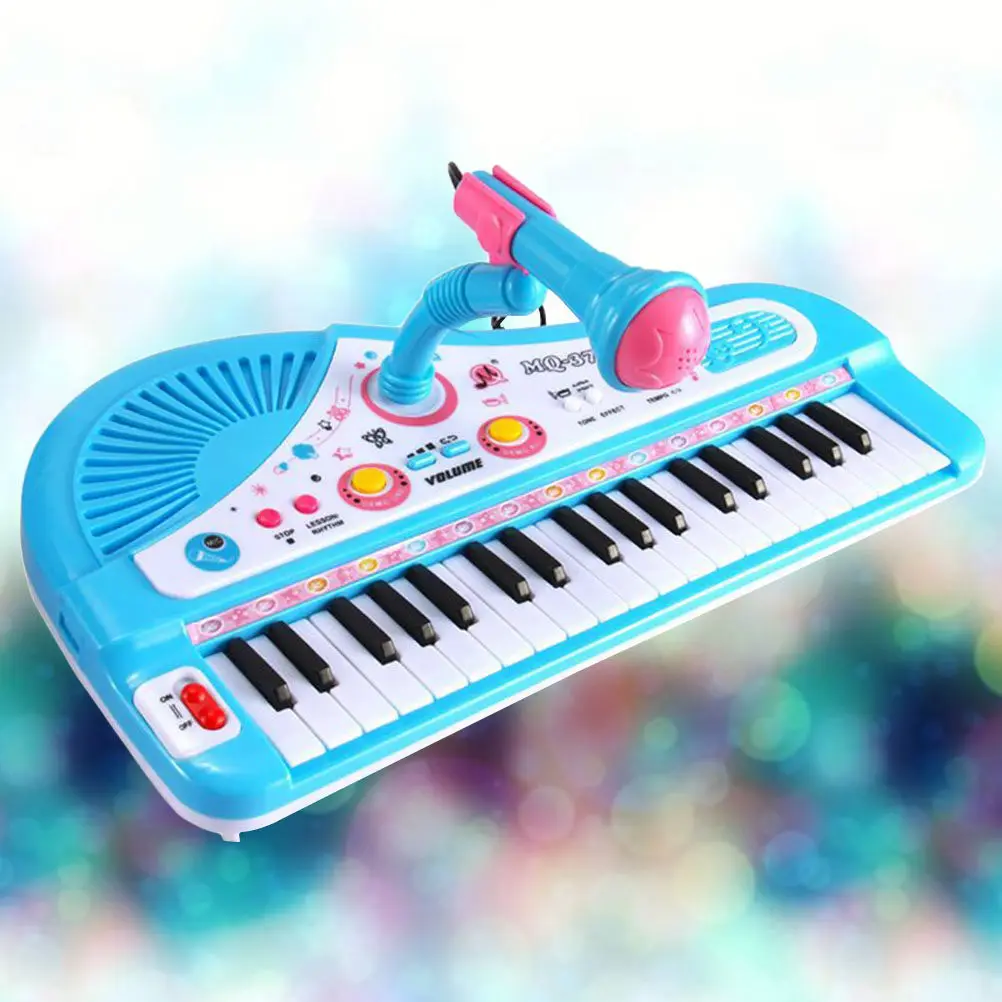 

37 Keys Multifunction Electronic Piano for Kids with Recording Playback Function External Mic Music Mode Fine Motor Skill
