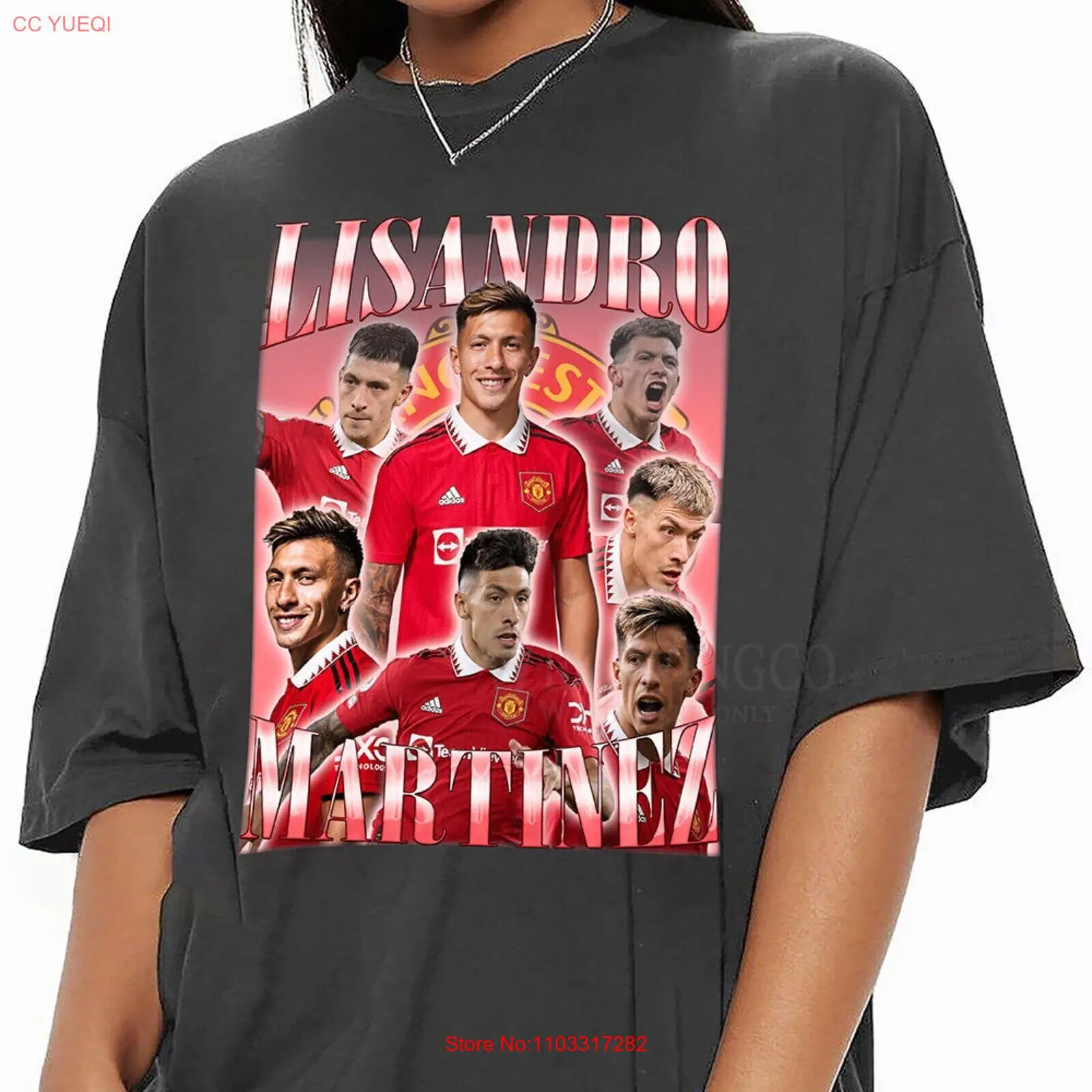 Футболка с винтажным графическим рисунком lisандро Martinez Футболка с винтажным графическим рисунком lisандро Martinez