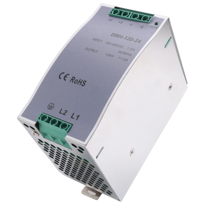 

DRH-120-24 Switching Power Supply 380AC 120W Single Output 24V Industrial Din Rail Power Supply Switch