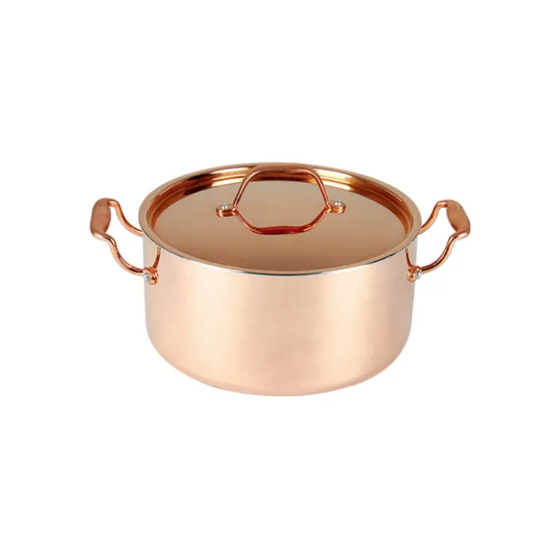 

Purple copper soup pot, large capacity thickened stew pot, household uncoated and non stick pot