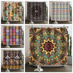 Bohemian Mandala Shower Curtain Boho Colorful Floral Patchwork Shower Curtain for Bathroom Waterproof Polyester Bath Curtain