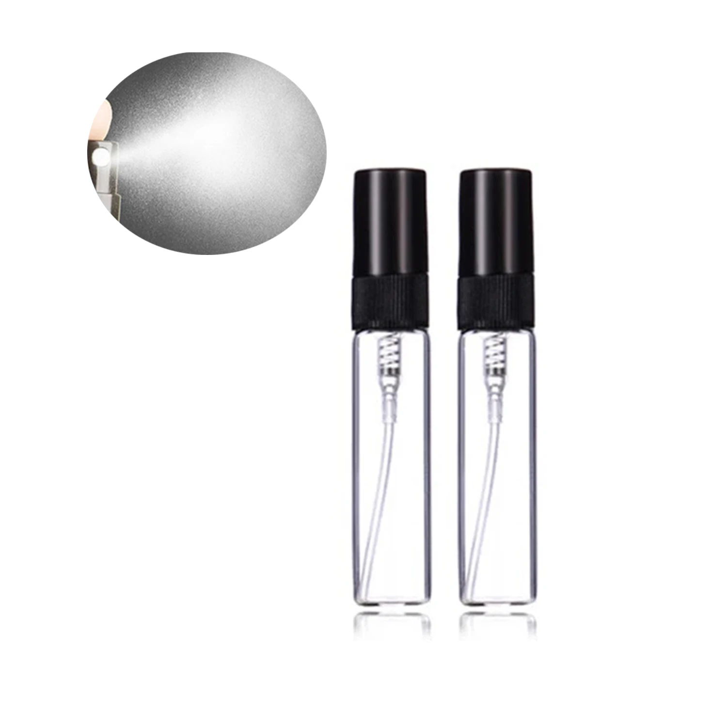 20pcs 2ml 3ml 5ml 10ml Mini Portable Perfume Bottle Spray Refillable Cosmetic Sample Glass Bottling Empty Container