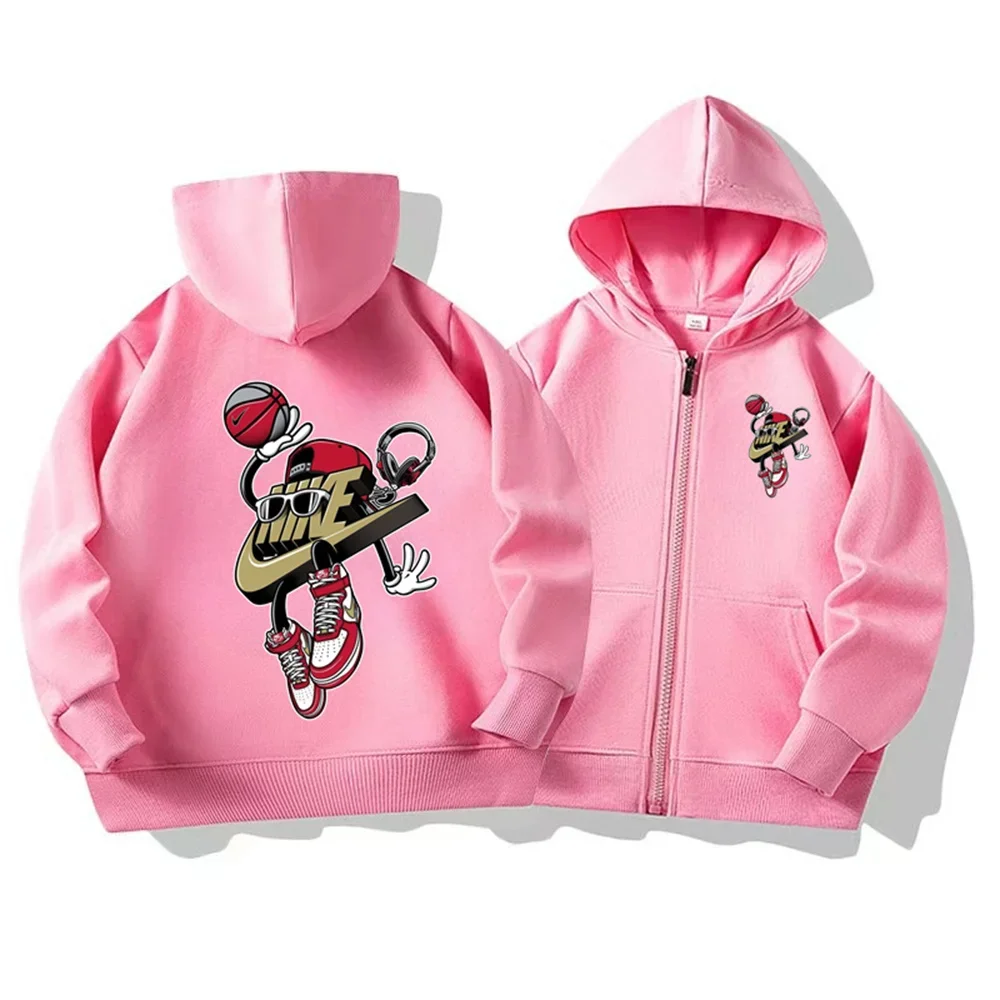 سترات بغطاء للرأس للأطفال بنمط مطبوع فاخر الأكثر مبيعًا، سترات عصرية بسحاب، وأكمام طويلة كاجوال للأولاد والبنات