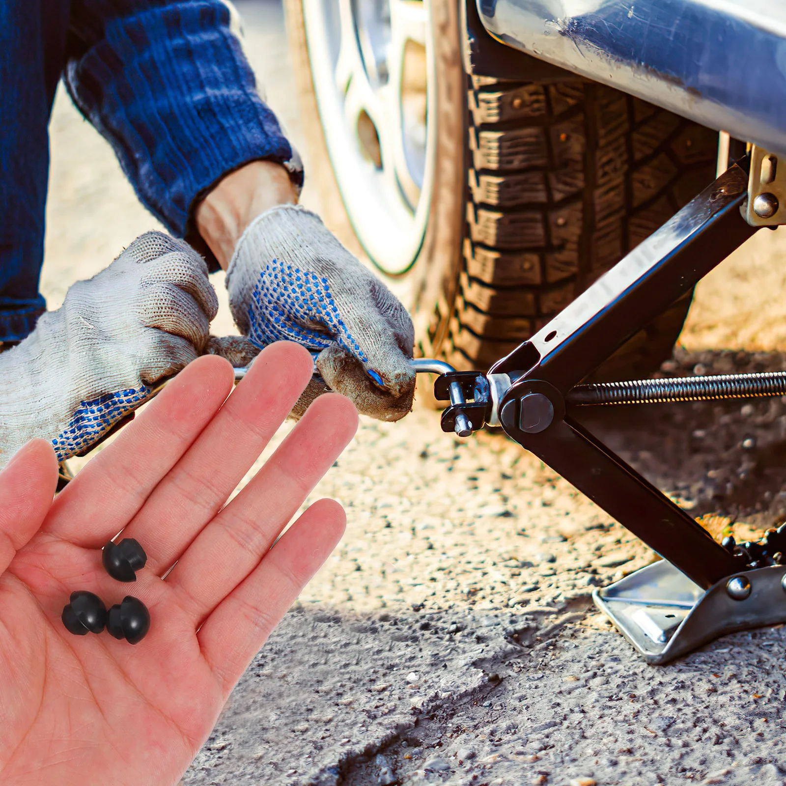 

12pcs Hydraulic Jack Filler Cap Horizontal Black Bottle Accessories Rubber Plug Leak Prevention Vehicle