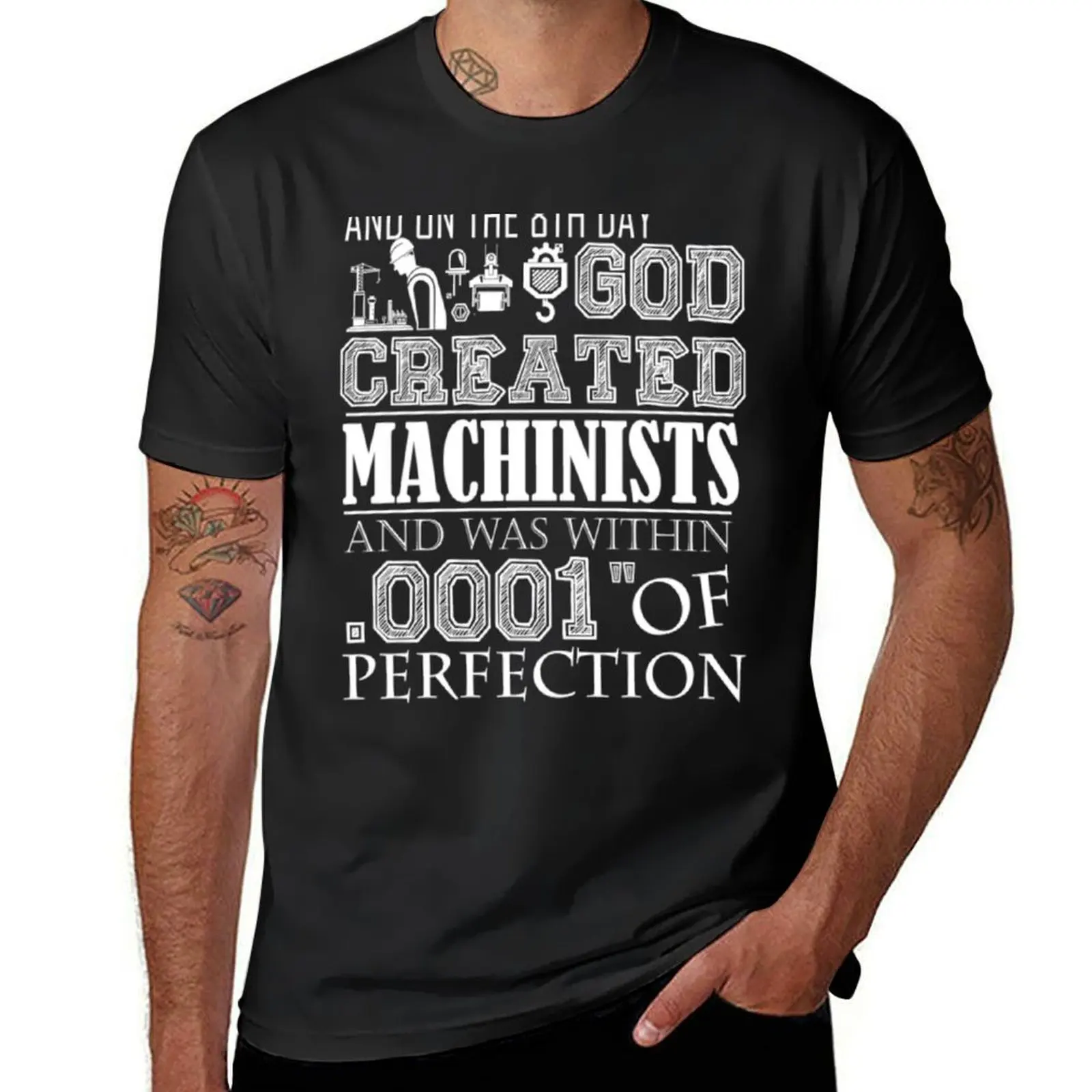 

God Created Machinist Shirt T-Shirt tops sports fans plain mens vintage t shirts