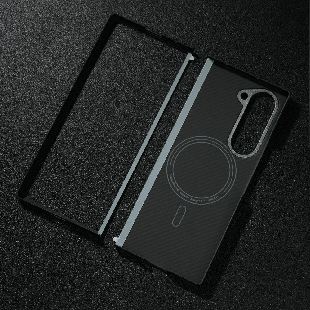

For Samsung Galaxy Z Fold 6 Funda Cover Aramid Carbon Fiber Ultra Thin Carbon Fiber Case For Samsung Z Fold6 Magnetic Phone Case