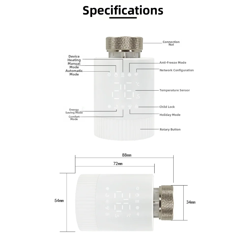WIFI Valve Smart TRV Temperature Control Valve with Remote for Tuya For Zigbee WIFI Featuring Energy Saving for mode