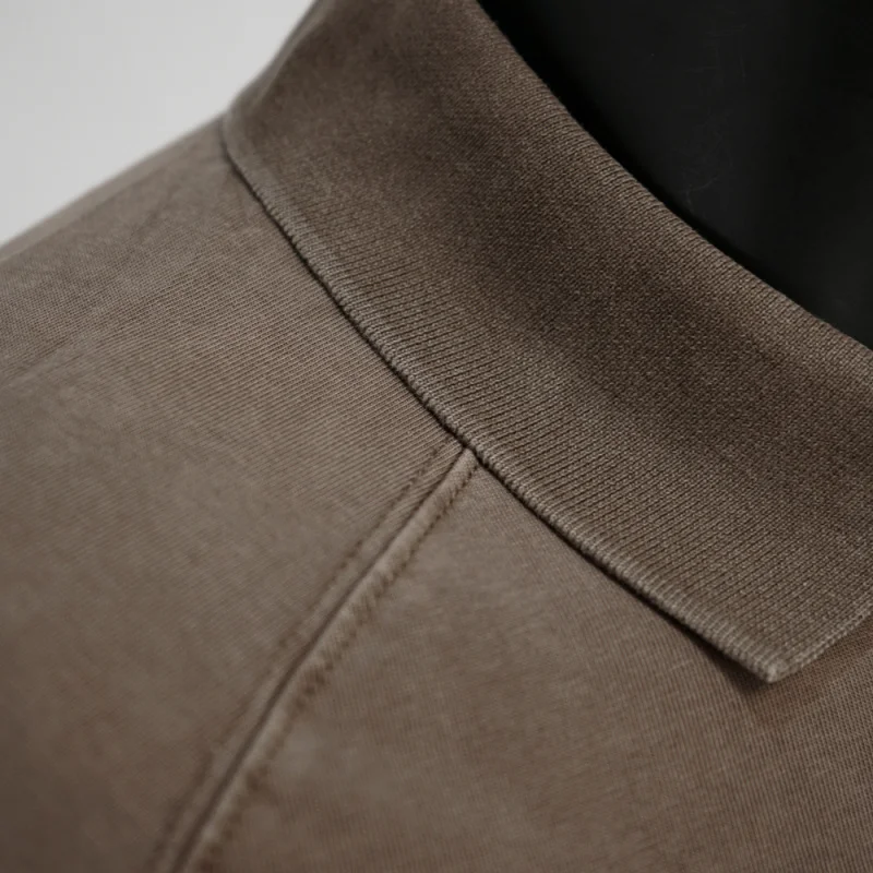 قميص بولو بياقة ريترو بأكمام قصيرة للرجال في الصيف، أزياء راقية، فضفاض، مغسول، تي شيرت بسيط وغير رسمي