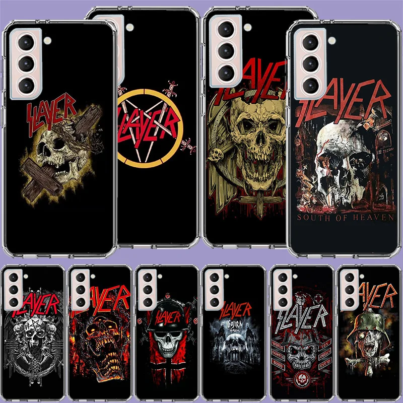 Slayer Heavy Metal Rock Band Clear Phone Cases for Samsung S26 Ultra Galaxy S25 Edge S24 S23 FE S21 Plus S20 S22 S10 Cover Patte