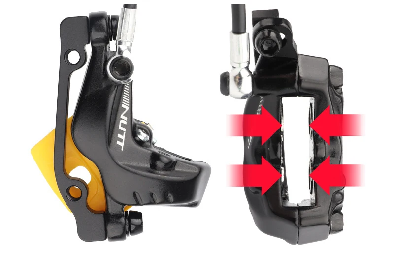 NUTT Electric Scooter 4 Piston Hydraulic Disc Brake Power-off Oil Disk for Zero 10X/11X, Vsett 10+/9+, Kaabo Wolf Warrior 11