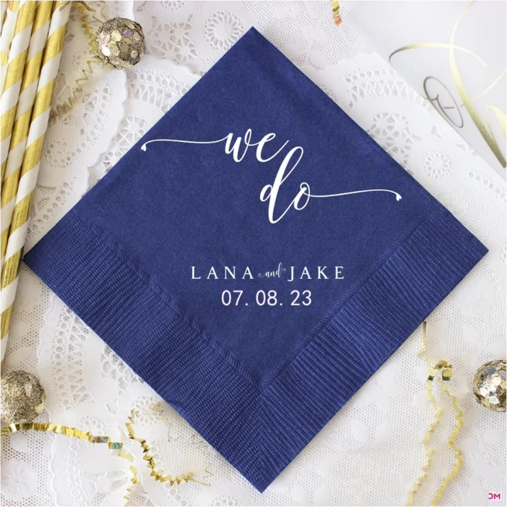 

50pcs We Do Wedding Napkins, Personalized Wedding Cocktail Napkins, Rustic, Rehearsal Dinner, Party Napkins,High-End Party,Bar