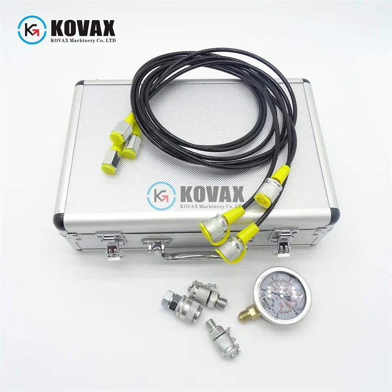 Excavator Pressure Gauge Oil Pressure Test Gauge Hydraulic Gauge Pilot Pressure Oil Pipe Fittings Hydraulic Diagnostic Tool Test