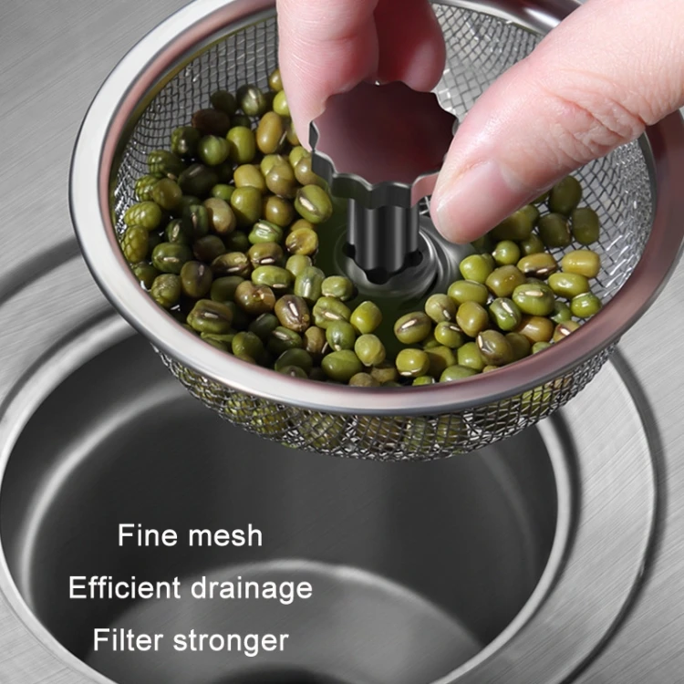 Handle Strainer Plug Stainless Steel Strainer Kitchen Sink Anti Clog Food Debris Catcher Easy To Clean Durable Home Essentials