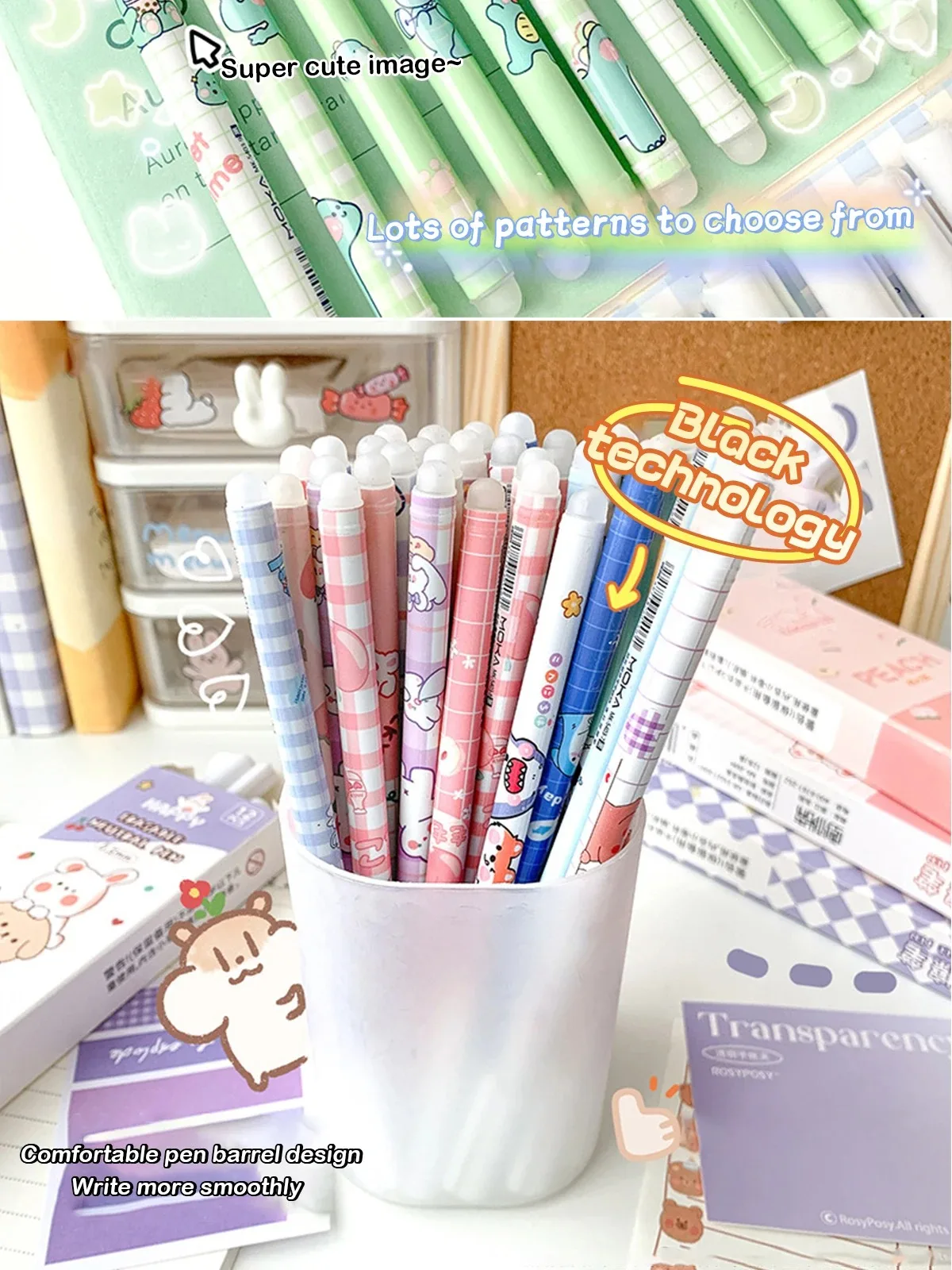 12PC 0,5mm Spritze Löschbaren Stift Koreanische Briefpapier Einfache Kawaii Schreiben Stift Student Schreibwaren Kultur und Bildungs Liefert – Detail 9