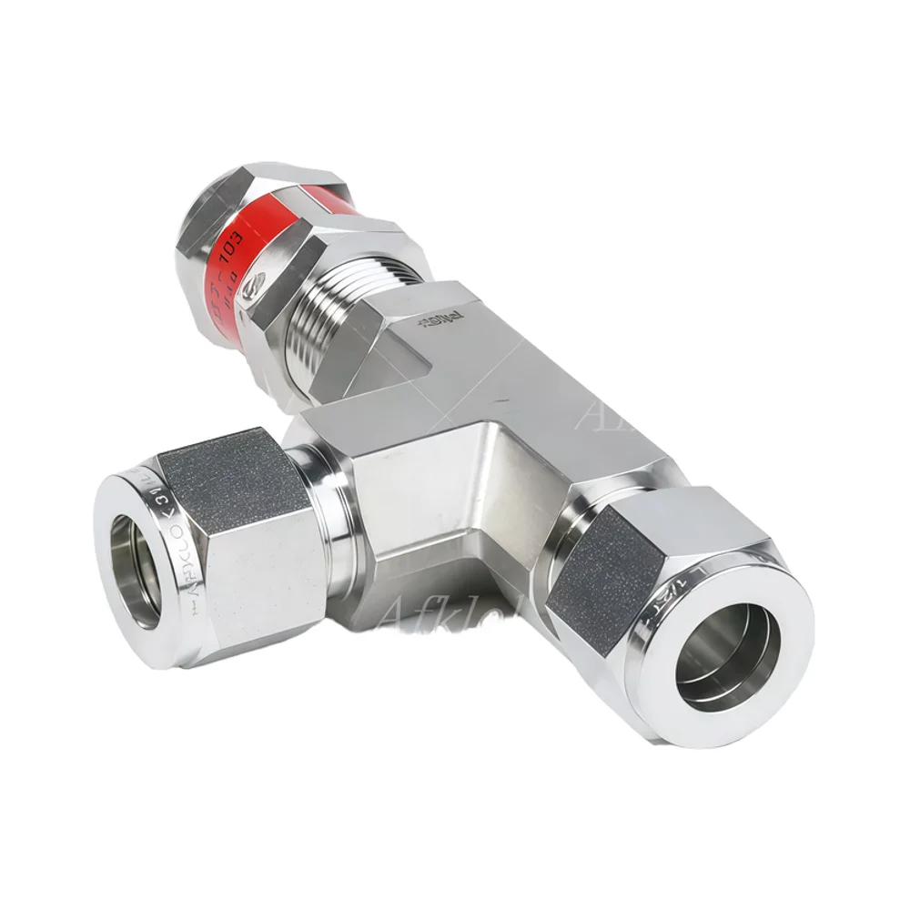 

Stainless Steel 316 Manual 3 Way Pressure Safety Relief Valves Ferrule Connection for High Temperature 6000psi Max Operating