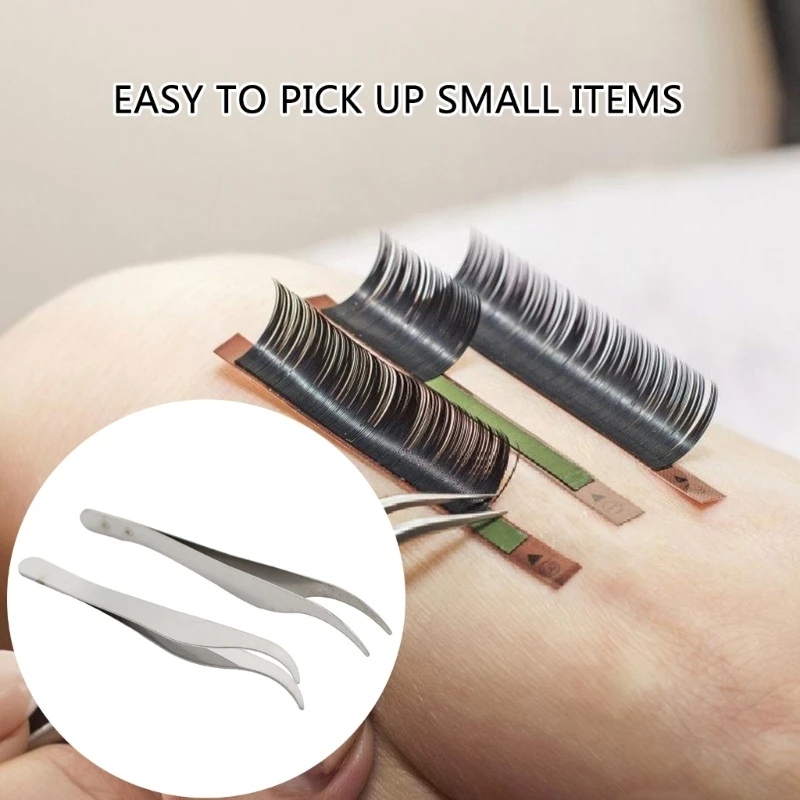 Professional Slant Tip Fine Point Tweezers for Accurate Personals Grooming Technicians Beauticians, Stainless Steel 517A