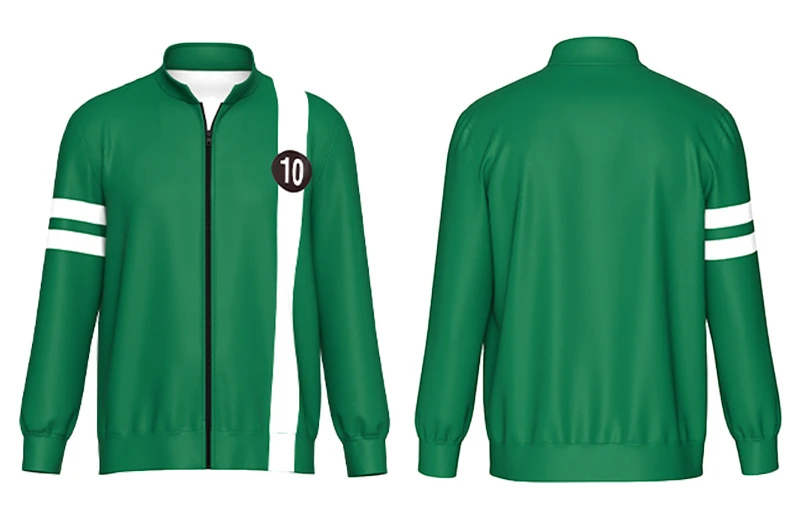 Cosplay Ben Tennyson Zip Jacket Anime Ben 10 Students Long Sleeve School Uniform Big Children Casual Sweater Adult Sweatshirt