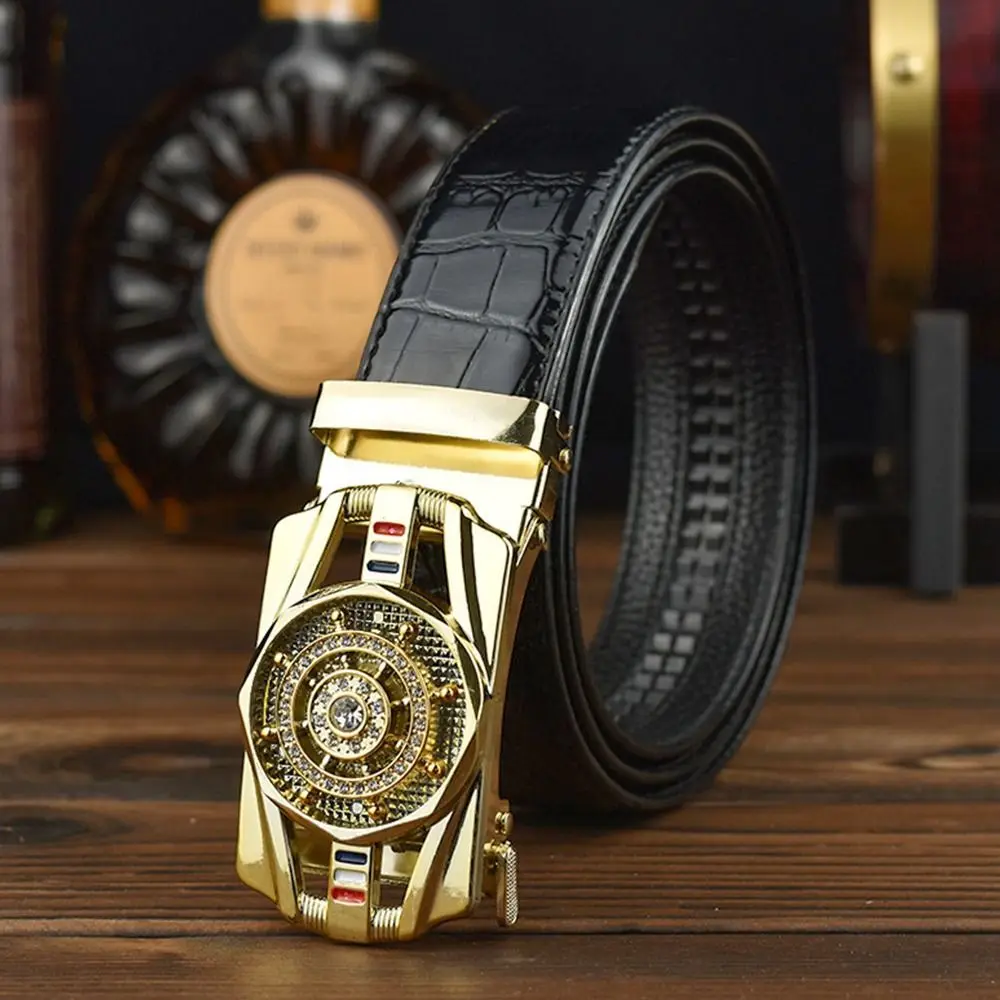 Durable Rotating Time To Run Belt Buckle Headless Man Belt Automatic Buckle Sports Car Model Business Pants Buckle