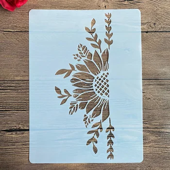 Girasole Stencil fai da te Pittura murale Scrapbook Colorazione Goffratura Album Carta decorativa Modello di carta da parete A4 29 * 21 cm