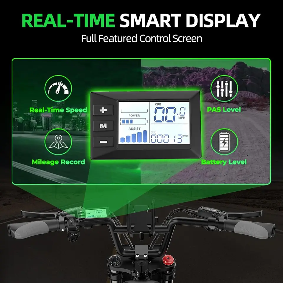 NACHBIKE R1 2000W Electric Dirt Bike 40MPH Electric Bike 60V25Ah Battery Max 50Miles Dual Hydraulic Brake Full Suspensions Ebike image 5