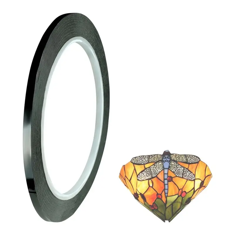 AEE4-Black PET Stained Glass Sticker Lead Stained Glass Supplies For Glass Painting Window Surfacegallery (3Mm 250Ft)