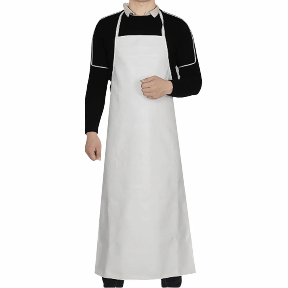

Thickened PU Leather Apron 95/120cm Oil Resistant Work Apron Wear-Resistant with 1pair Sleeve Kitchen Apron Kitchen Cooking