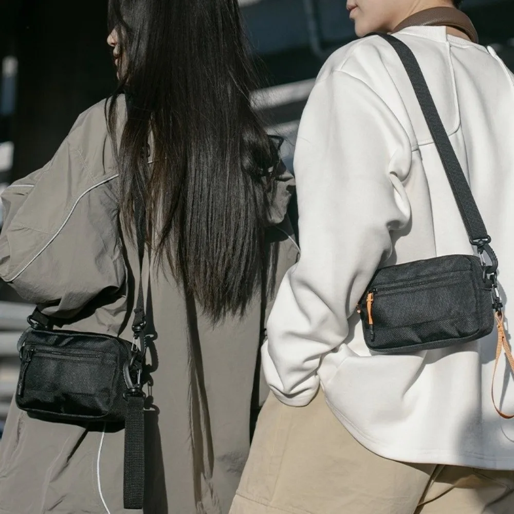 All-match Square Nylon Crossbody Bag Adjustable Lightweight Single Shoulder Bag Large Capacity Korean Style Messenger Bag Men