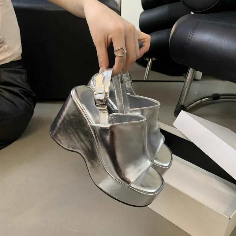 

New Fashion Platform High Heel Sandals Back Strap Casual Women High Heels Summer Gladiator Wedge Heels Sexy Open Toe Women Shoes