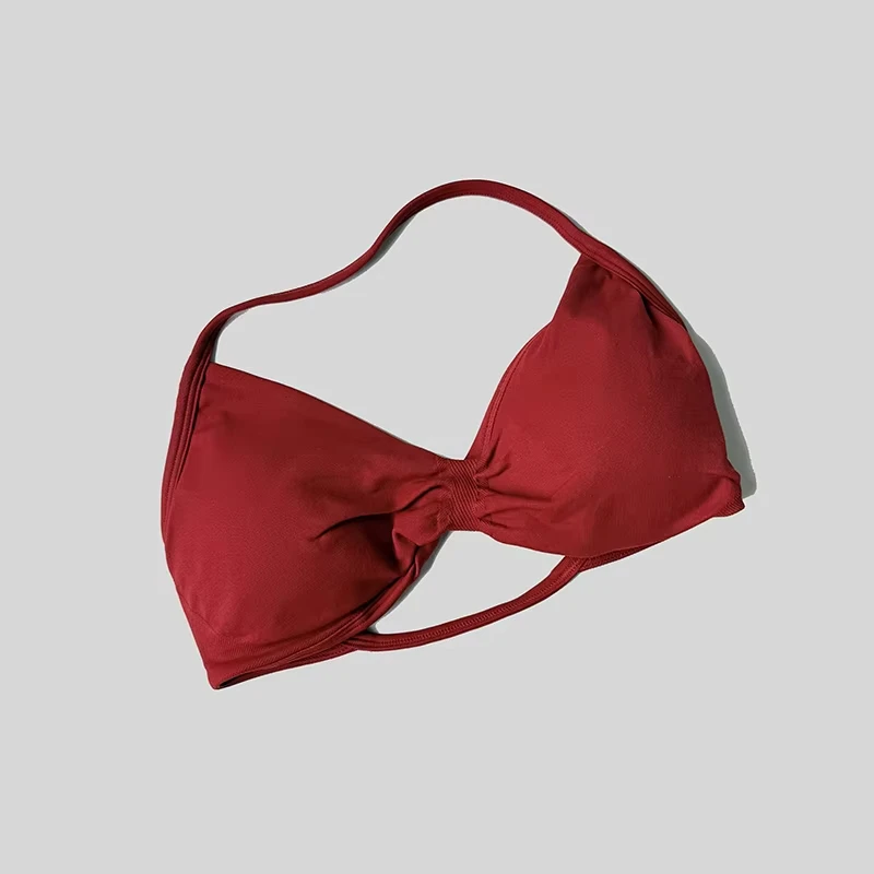 Strappy الرياضة الصدرية سلس ملابس حريمي الرسن مبطن اليوغا الصدرية عارية الذراعين رياضة أعلى حمالات الصدر اللياقة البدنية Scrunch تجريب اليوغا تانك القمم #3