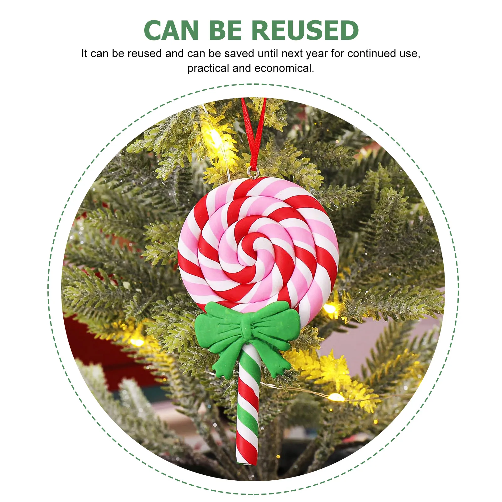 

Polymer Clay Sweets Christmas Tree Hanging Decoration Party Ornament Holiday Home Decor Polymer Clay Sweets Ornament