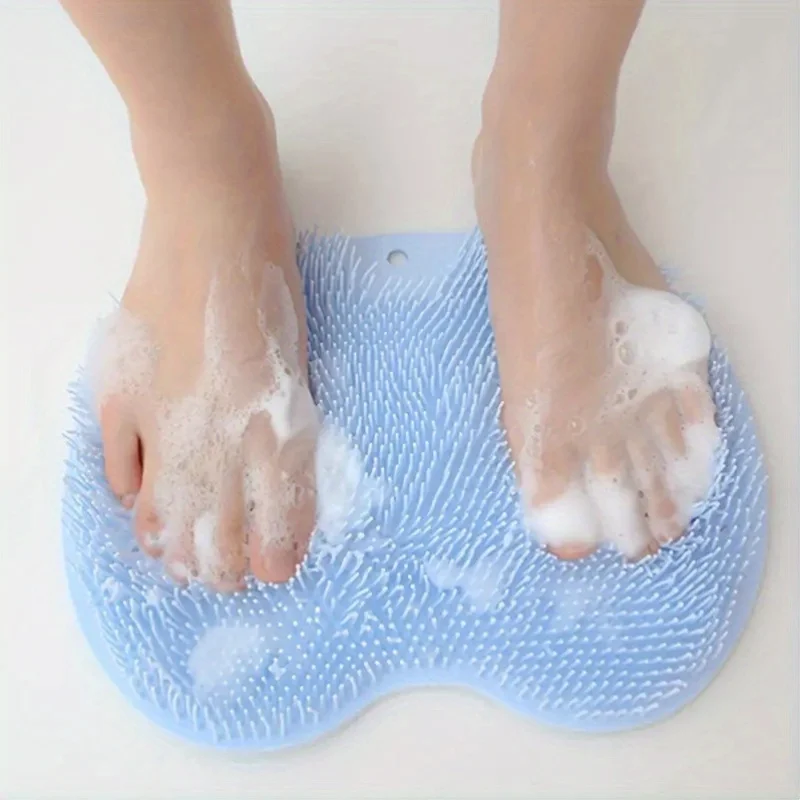 Exfoliating Shower Massage Scraper Bathroom Non-slip Bath Mat Back Massage Brush Silicone Foot Wash Body Cleaning Bathing Tool image 5