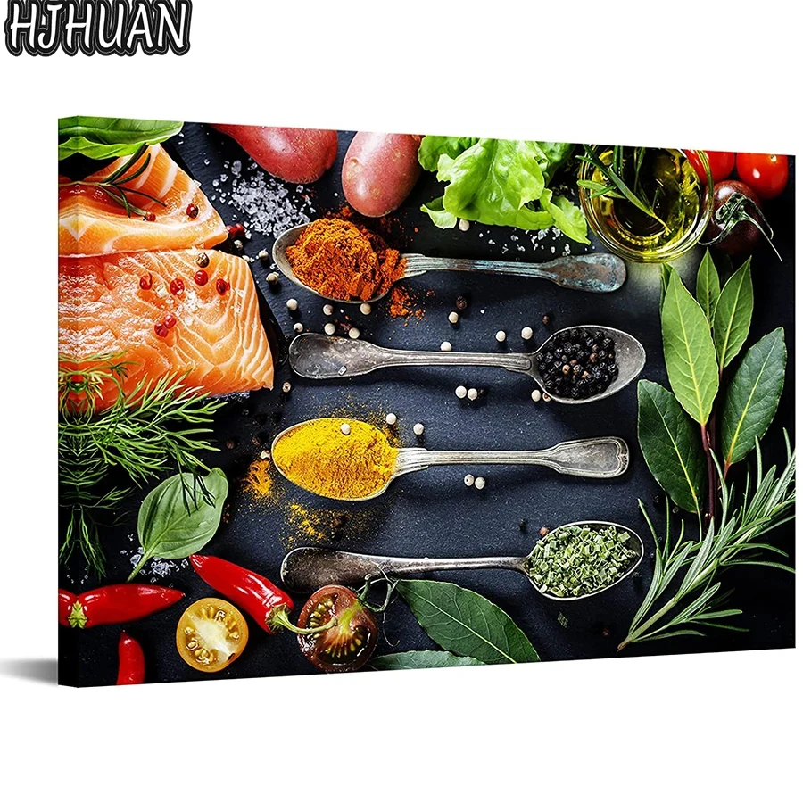 

3D Diy Diamond Painting Kitchen condiments Diamond cross stitch Art Diamond wall art Pictures Mosaic Gift Home Wall Decoration