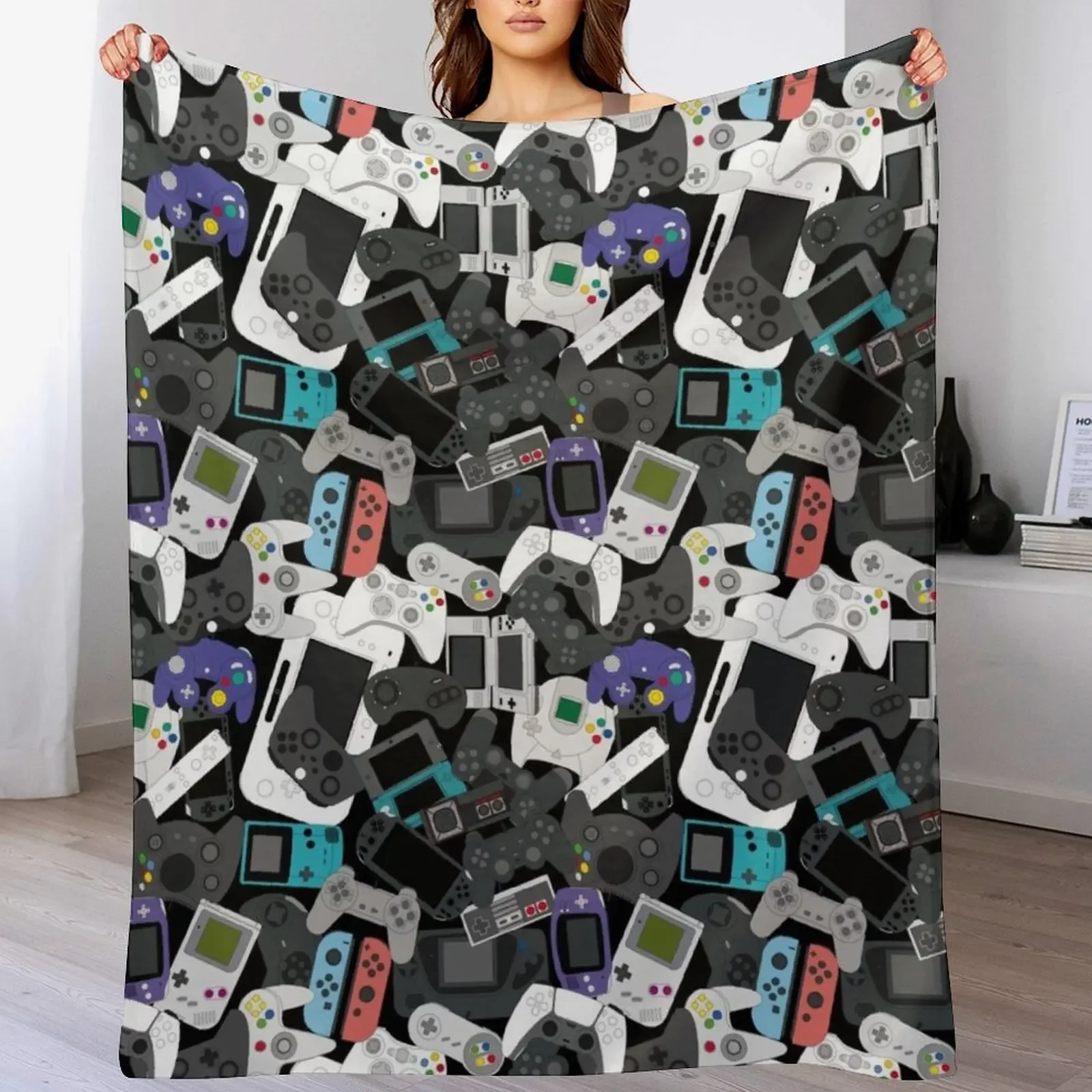 GAMER CONTROLLER ALL Throw Blanket Thermal Bed Furry Luxury Blankets