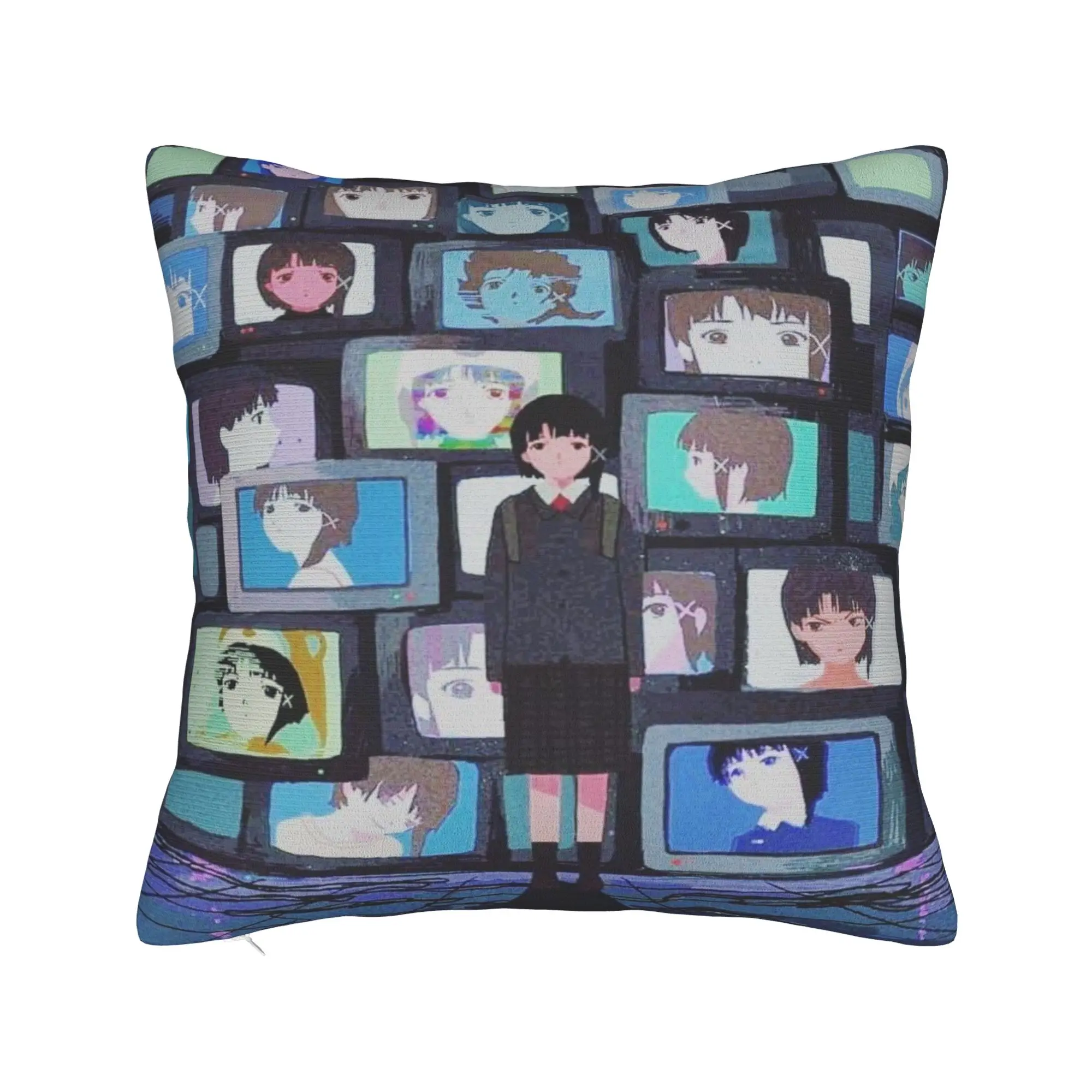 Anime Serial Experiments Lain Pillow Cover  Graphic Cushion Cover Morden Pillow Case For Sofa Couch Bed Living Room