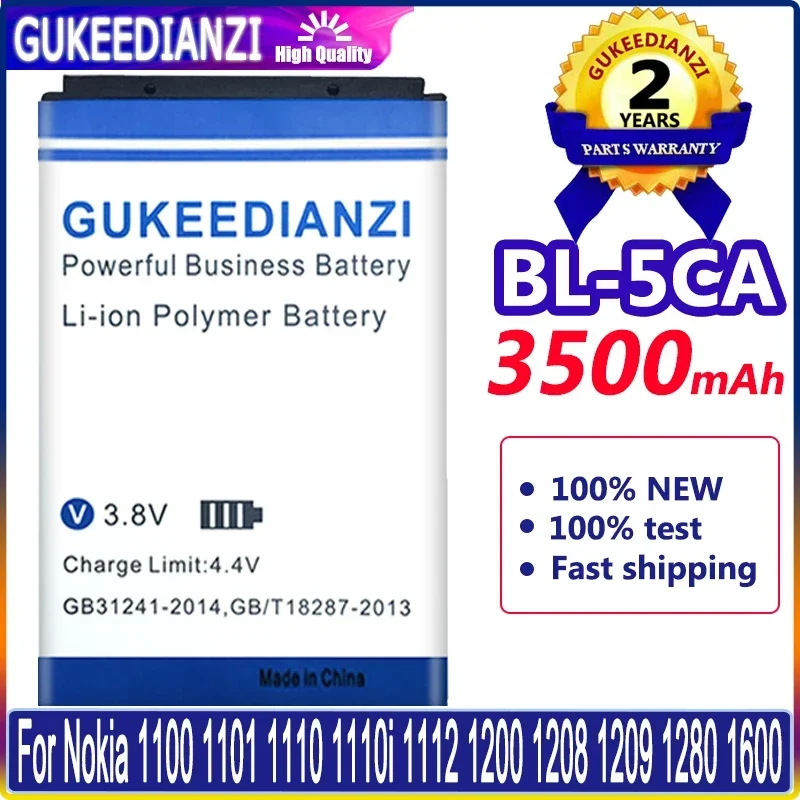 GUKEEDIANZI Battery 3500mAh BL-5CA  for Nokia C2-01 C2-02 C2-03 C2-06 X2-01 5130 XpressMusic 6230i 1108 1110 1112 1116 120