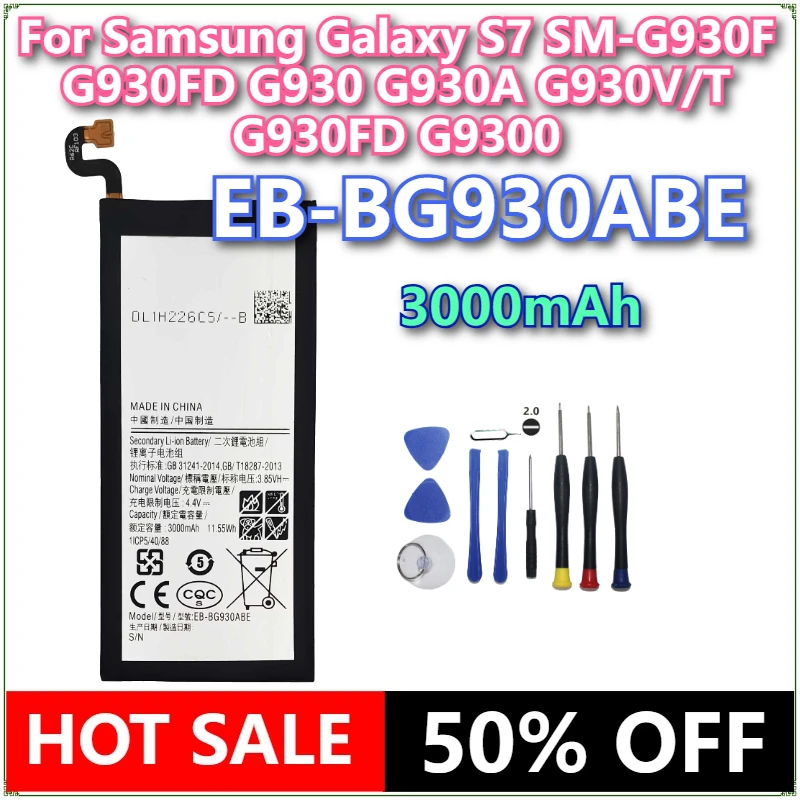 

Совершенно новый аккумулятор для мобильного телефона EB-BG930ABE 3000 мАч для Samsung Galaxy S7 SM-G930F G930FD G930 G930A G930V/T G930FD G9300 + инструменты