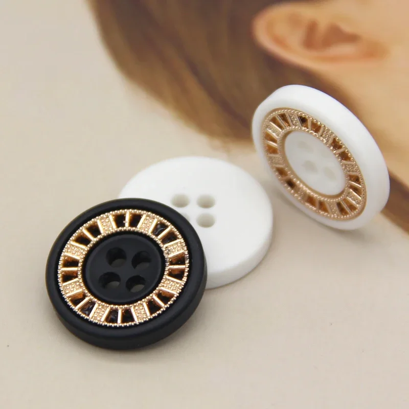 HENGC 18mm Round Flatback Gold Metal Buttons For Garment Jeans Jacket Suit Coat Needlework Decorative DIY Crafts Wholesale